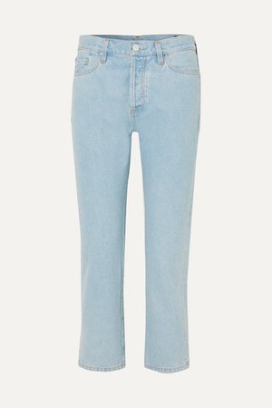 The Low Slung Cropped Mid-rise Straight-leg Jeans - Light denim