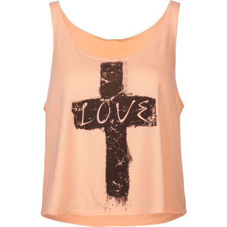 graphic light coral loose tank top