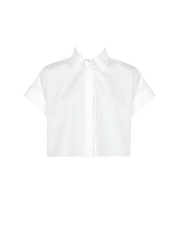 Alexander McQueen | Cropped Boxy Shirt in Optic White (Dei5 edit)