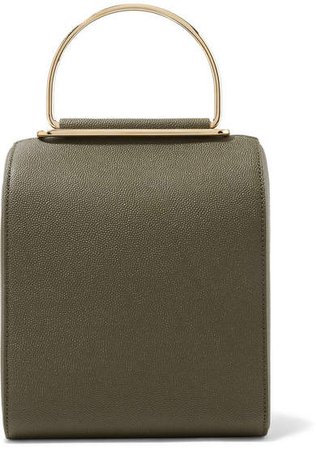 Besa Textured-leather Shoulder Bag - Army green