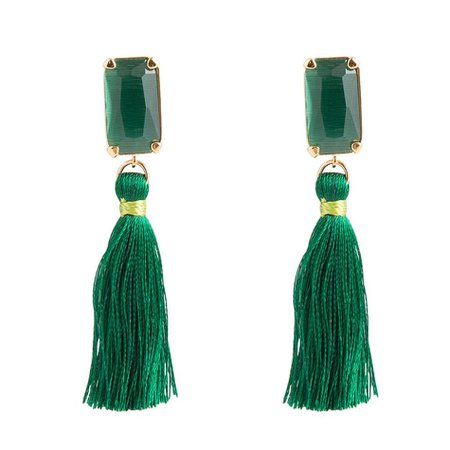 Queen of Green Tassel Earring – Barse Jewelry