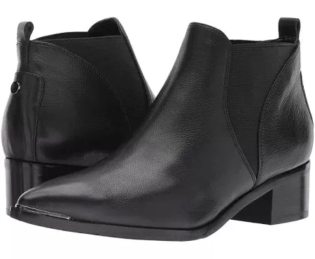 Marc Fisher LTD Yellin Women's Shoes Black/Black Leather : 5 M