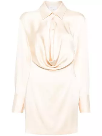 Blumarine cowl-collar Satin Shirt Minidress - Farfetch