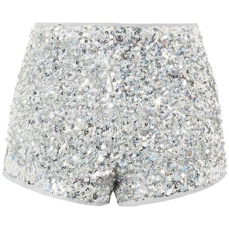 silver sequin shorts