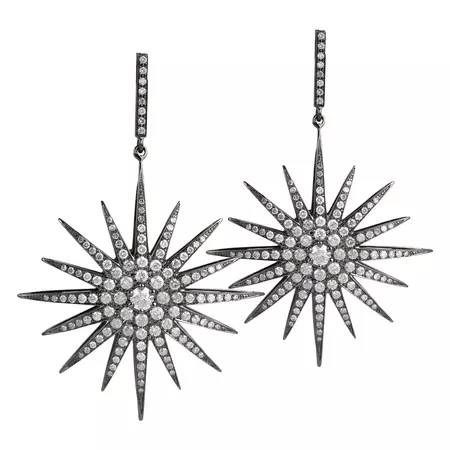 Bochic Star Burst Diamond Earrings For Sale at 1stDibs