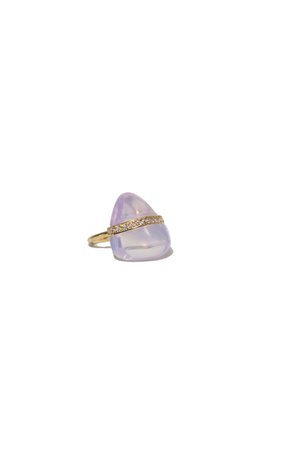 14k Yellow Gold Lavender Quartz Diamond Ring By Jia Jia