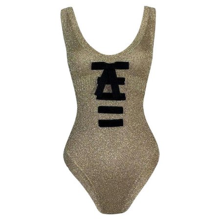 1992 Gianni Versace Gold Faux Corset Bow Bodysuit Top For Sale at 1stdibs
