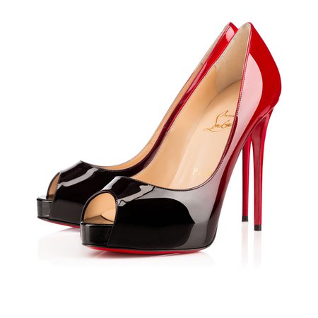 NEW VERY PRIVE 120 Black-Red/Black Patent Degrade - Women Shoes - Christian Louboutin
