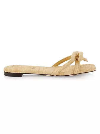 Shop Loeffler Randall Hadley Raffia Bow Sandals | Saks Fifth Avenue