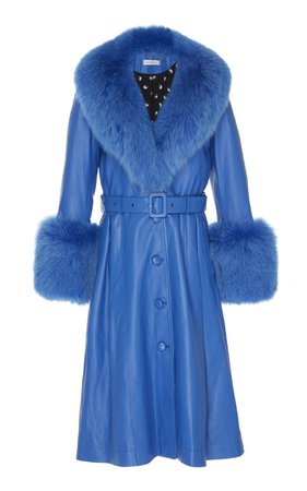 Foxy Fur-Trimmed Leather Coat by Saks Potts | Moda Operandi