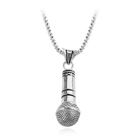 New Fashion Hip-hop Rock Personality Microphone Pendant Necklace For Men Chian Choker Music Lover Jewelry Accessories Gifts - AliExpress