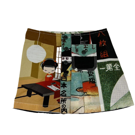 Printed Character Mini Skirt