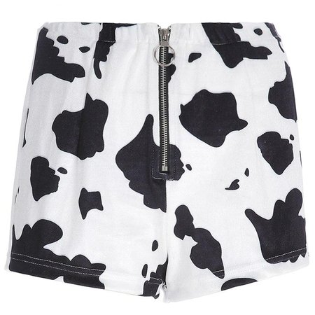 Cow Print Zip Shorts - Own Saviour