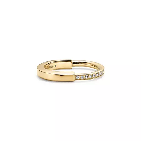 Tiffany Lock Ring in Yellow Gold with Diamonds | Tiffany & Co.