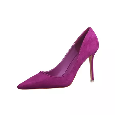 Difumos Ladies Comfort Slip On High Heels Lightweight Dress Shoes Wedding Heeled Resistant Pumps Purple 7.5 - Walmart.com