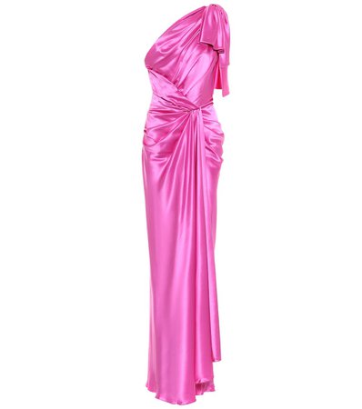 Dolce & Gabbana - One-shoulder silk satin gown | Mytheresa