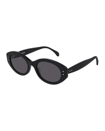 ALAIA Oval Acetate Sunglasses | Neiman Marcus
