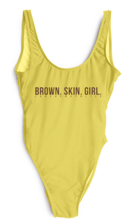 brown skin girl swimsuit
