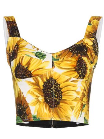 Dolce & Gabbana Sunflower Print Bustier Top - Farfetch