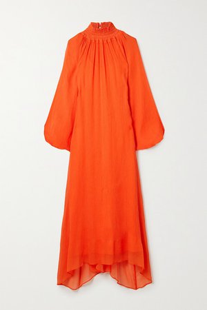 Net Sustain Edmonia Asymmetric Cotton-blend Crepon Dress - Orange
