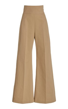 High-Rise Cotton Wide-Leg Trousers By Carolina Herrera | Moda Operandi