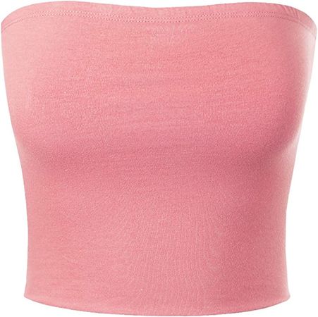 MixMatchy Women's Causal Strapless Basic Sexy Tube Top at Amazon Women’s Clothing store
