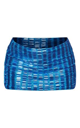 Premium Blue Sequin Micro Mini Skirt | PrettyLittleThing USA