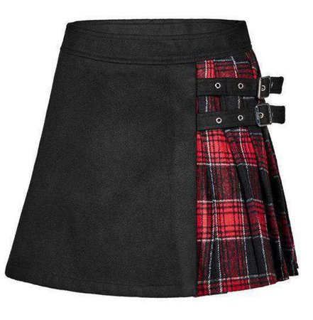 red black plaid skirt