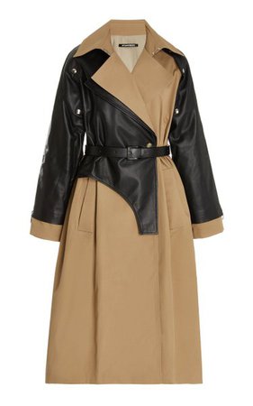 Convertible Leather-Paneled Gabardine Trench Coat By Boyarovskaya | Moda Operandi