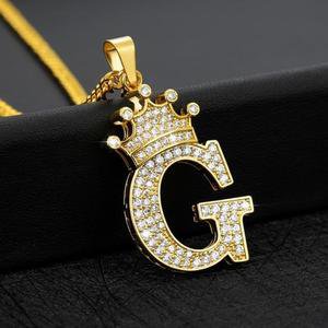 Letter Initial Necklace Name Gold Chain Bling Ice Royal Crown Crystal – Dan's Collectibles and More