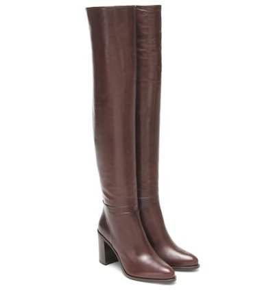 The Row - Wide Shaft leather knee-high boots | Mytheresa