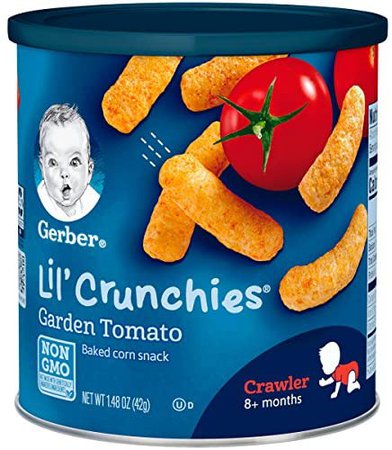 Amazon.com: Gerber Snacks for Baby, Lil Crunchies, Garden Tomato, 1.48 Ounce : Baby