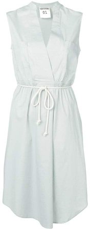Semicouture belted sleeveless dress