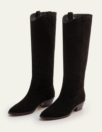 Allendale Knee High Boots - Black | Boden US