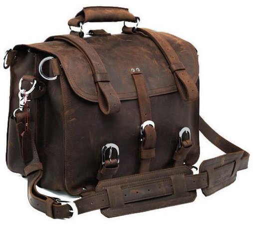 Selvaggio Handmade Rugged Leather Briefcase & Heavy Duty Backpack