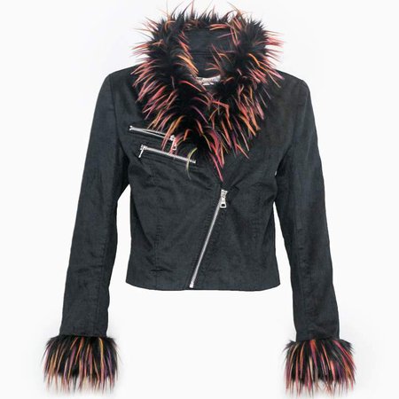 VHNY - Black Jacket With Colorful Fur