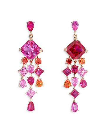 Anabela Chan 18K Rose Gold Vermeil Tutti Frutti Multi Simulated Stone Drop Earrings | Bloomingdale's
