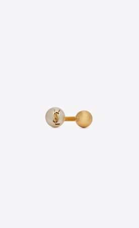 YSL pearl and ball ring in metal | Saint Laurent | YSL.com