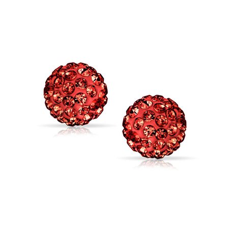 Disco Crystal Ball Stud Earrings 925 Sterling Silver Birthstone Colors – Bling Jewelry