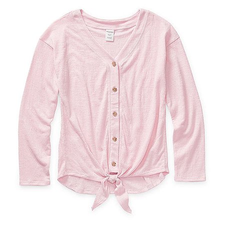 Arizona Girls Long Sleeve Button-Front Shirt Preschool / Big Kid - JCPenney
