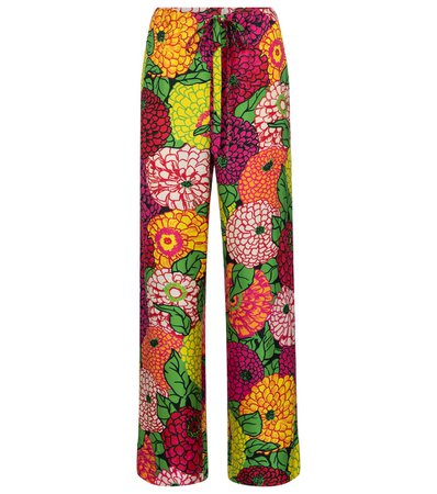 Gucci - x Ken Scott floral silk straight pants | Mytheresa