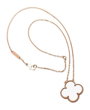 Van Cleef & Arpels Alhambra Mother Of Pearl Ginza Special Rose Gold Necklace