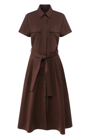 Женское коричневое хлопковое платье LORO PIANA — купить за 189500 руб. в интернет-магазине ЦУМ, арт. FAL1183