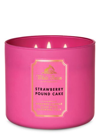 Strawberry Pound Cake 3-Wick Candle - White Barn | Bath & Body Works