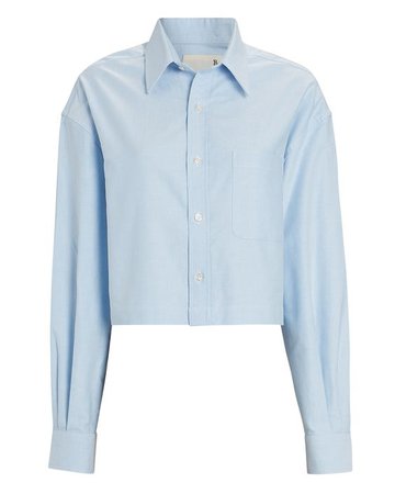 R13 Cropped Cotton Button-Down Shirt