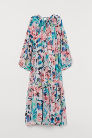 Chiffon Dress - Light pink/floral - Ladies | H&M US