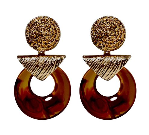 brown acrylic earrings