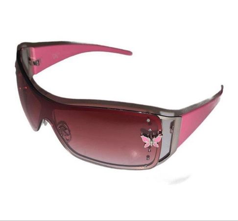 pink butterfly 2000s sunglasses
