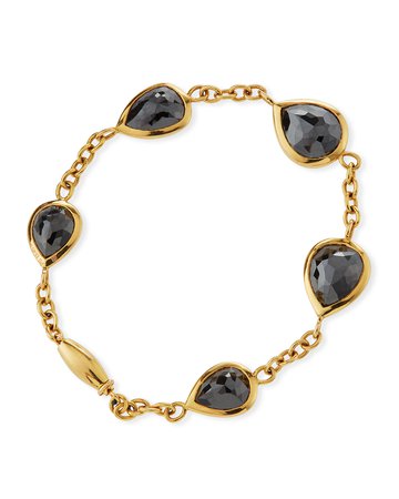 Rahaminov Diamonds 18k Kifani Black Diamond Pear Bracelet
