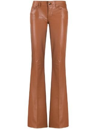 Liu Jo Faux-Leather Flared Trousers | Farfetch.com